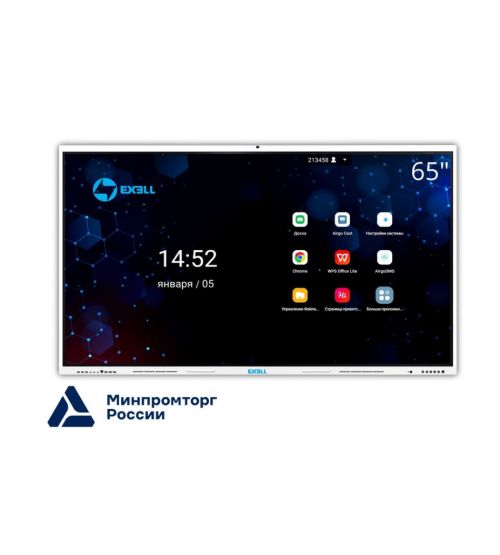 Интерактивная панель (комплекс) EXELLTECH EFM651R2 с креплением, встроенной камерой